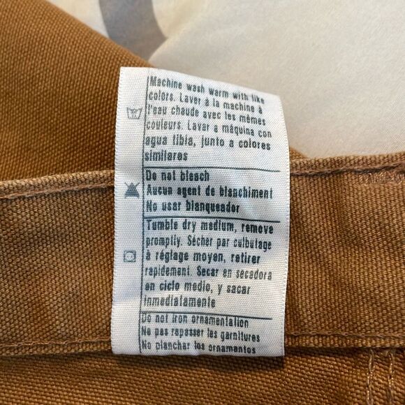 Carhartt Loose Fit High-Rise Washed Duck Work Dungaree Pants Carhartt Brown B11 - Picture 8 of 8